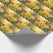 Sonnige Schläge einer gelben Sonnenblume Geschenkpapier (Ecke)