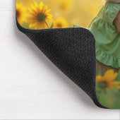 Sonnige Schläge einer gelben Sonnenblume Mousepad (Ecke)