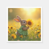 Sonnige Schläge einer gelben Sonnenblume Serviette (Vorderseite)