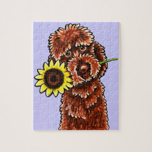 Sonnige Schokolade Labradoodle Weg-Leine Art™ Puzzle