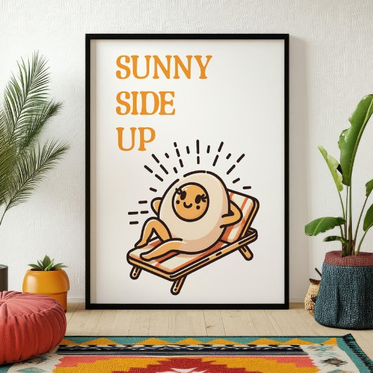 Sonnige Seite Auf dem sonnigen Punny Punny Egg Mas Poster