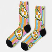 Sonnige Seite hoch - Avocado Eggs Toast Muster Socken (Linkes Detail)