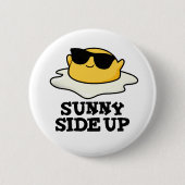 Sonnige Seite oben Funny Fried Egg Pub Button (Vorderseite)