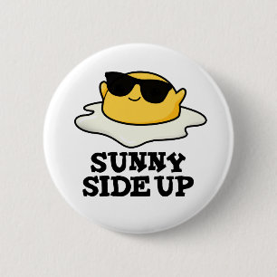 Sonnige Seite oben Funny Fried Egg Pub Button