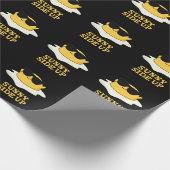 Sonnige Seite oben Funny Fried Egg Pun Dark BG Geschenkpapier (Ecke)