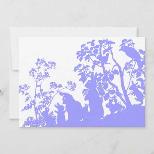 Sonnige Silhouette Ostern Einladung (Vorderseite)