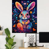 Sonnige Sitzgelegenheit Blume Herz Poster (Heimbüro)