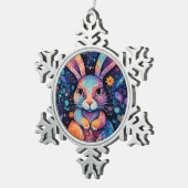 Sonnige Sitzgelegenheit Blume Herz Schneeflocken Zinn-Ornament (Rechts)