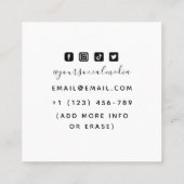 Sonnige Skull Illustration Tropische Exotische Tat Quadratische Visitenkarte (Rückseite)