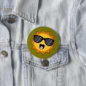 Sonnige Sonne mit schwarzer Sonnenbrille Button (Beispiel)