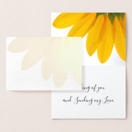 Sonnige Sonnenblume Denken Sie an Ihre Foil Card Folienkarte