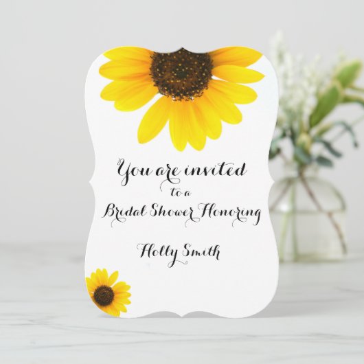 Sonnige Sonnenblume-Einladung Einladung (Stehend Vorderseite)
