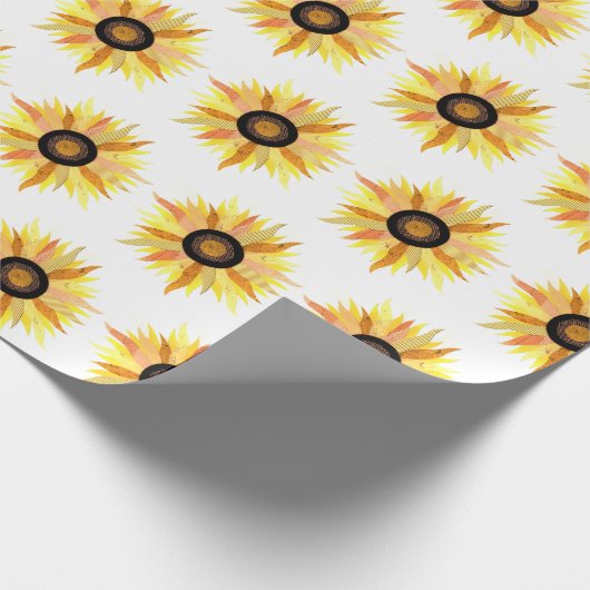"Sonnige Sonnenblume-" Mattgeschenk-Verpackung Geschenkpapier (Ecke)