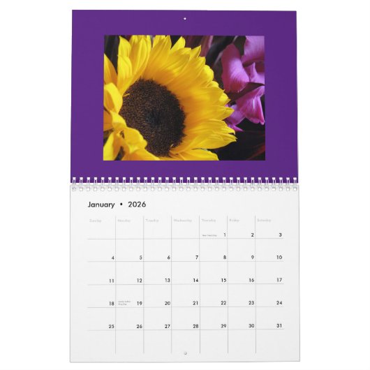 Sonnige Sonnenblumen Blumenkalender Kalender (Jan 2026)