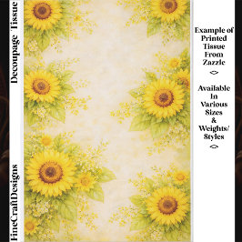 Sonnige Sonnenblumen Blumenrand Design FE7 Decoupa Seidenpapier