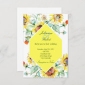 Sonnige Sonnenblumen Hochzeit Einladung (Vorne/Hinten)
