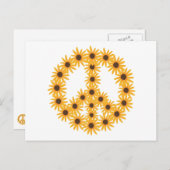 Sonnige Sonnenblumen Peace Signature Postkarten (Vorne/Hinten)