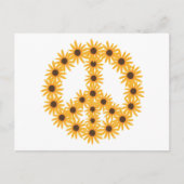 Sonnige Sonnenblumen Peace Signature Postkarten (Vorderseite)