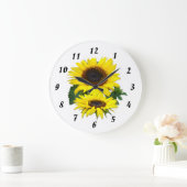 Sonnige Sonnenblumen ~ Uhr (Zuhause)