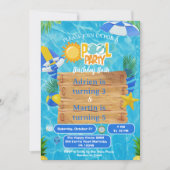 Sonnige Splash Joint Poolparty für Kinder Einladung (Vorderseite)
