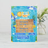 Sonnige Splash Joint Poolparty für Kinder Einladung (Stehend Vorderseite)