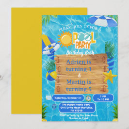 Sonnige Splash Joint Poolparty für Kinder  Einladung