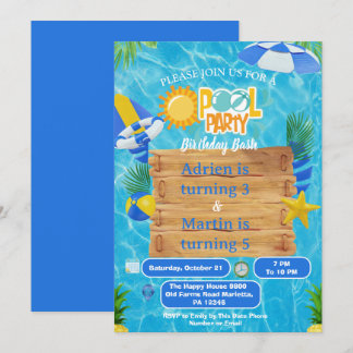 Sonnige Splash Joint Poolparty für Kinder Einladung