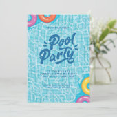 Sonnige Splash-Poolparty-Geburtstags-Einladung (Stehend Vorderseite)