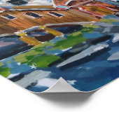 Sonnige Stadtstraße Impressionistisches Poster | C (Ecke)