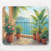Sonnige Strandterrasse Mousepad (Vorne)