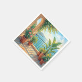 Sonnige Strandterrasse Serviette (Ecke)