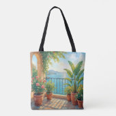 Sonnige Strandterrasse Tasche (Rückseite)