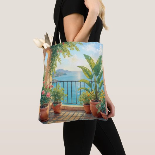 Sonnige Strandterrasse Tasche (Von Nahem)