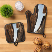 Sonnige Straße Ofenhandschuh & Topflappen-Set (Oben Unten)