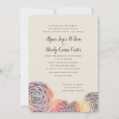 Sonnige Sukkulente Eltern Namen Hochzeiten Einladu Einladung (Vorderseite)