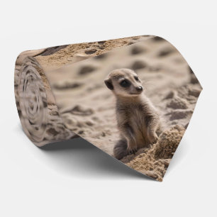 "Sonnige Tage: Baby Meerkat's Beach Adventure" Krawatte
