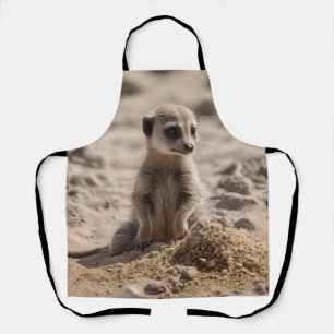 "Sonnige Tage: Baby Meerkat's Beach Adventure" Schürze