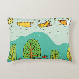 Sonnige Tage Flug Katzen Haustiere Niedliches Baby Dekokissen