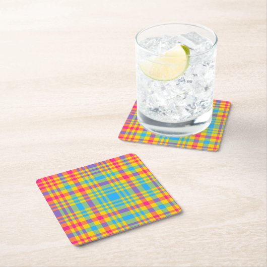 Sonnige Tage Karierter Papierdrucker Untersetzer (Vor Ort)