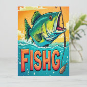 Sonnige Tage und große Fänge Einladung (Stehend Vorderseite)