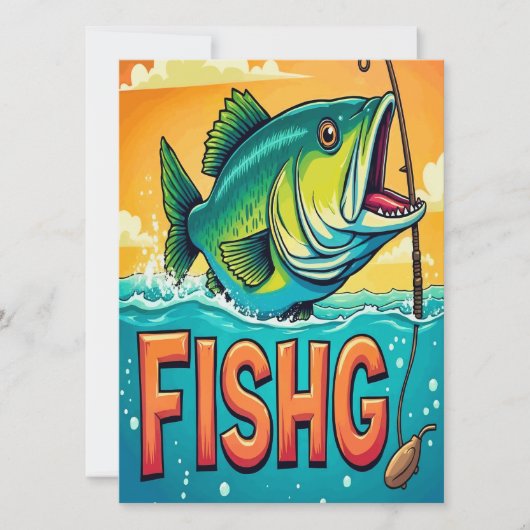 Sonnige Tage und große Fänge Einladung (Vorderseite)