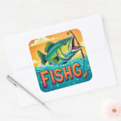 Sonnige Tage und große Fänge Quadratischer Aufkleber (Umschlag)