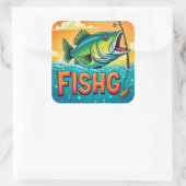Sonnige Tage und große Fänge Quadratischer Aufkleber (Tasche)