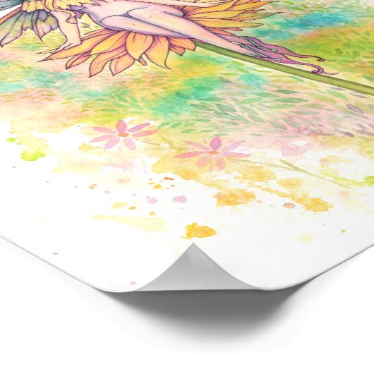 Sonnige Tage Wasserfarbenmalerei Poster (Ecke)