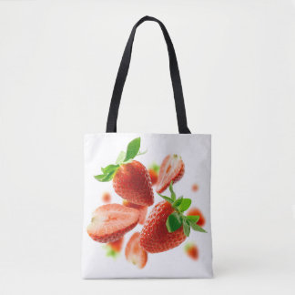 Sonnige Tasche mit Erdbeeren