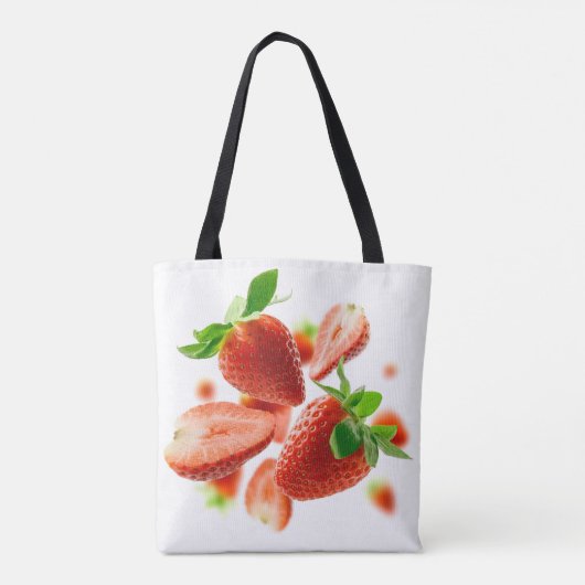 Sonnige Tasche mit Erdbeeren (Rückseite)