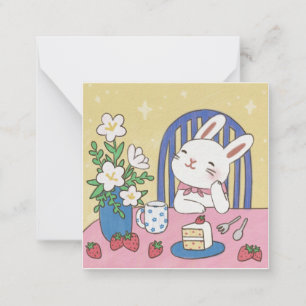 Sonnige Tea Time Illustration Mitteilungskarte