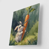 Sonnige Träume: Whimsical Clock Quadratische Wanduhr (Winkel)