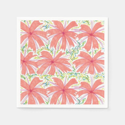 Sonnige tropische Blume Papier Napkins Serviette (Vorderseite)