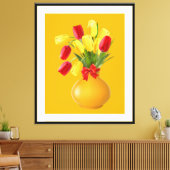 Sonnige Tulip-Anordnung im Retro-Stil Leinwanddruck (Insitu (Wohnzimmer))